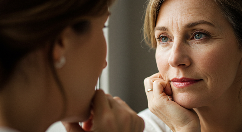 눈에 띄게 깊어진 팔자 주름