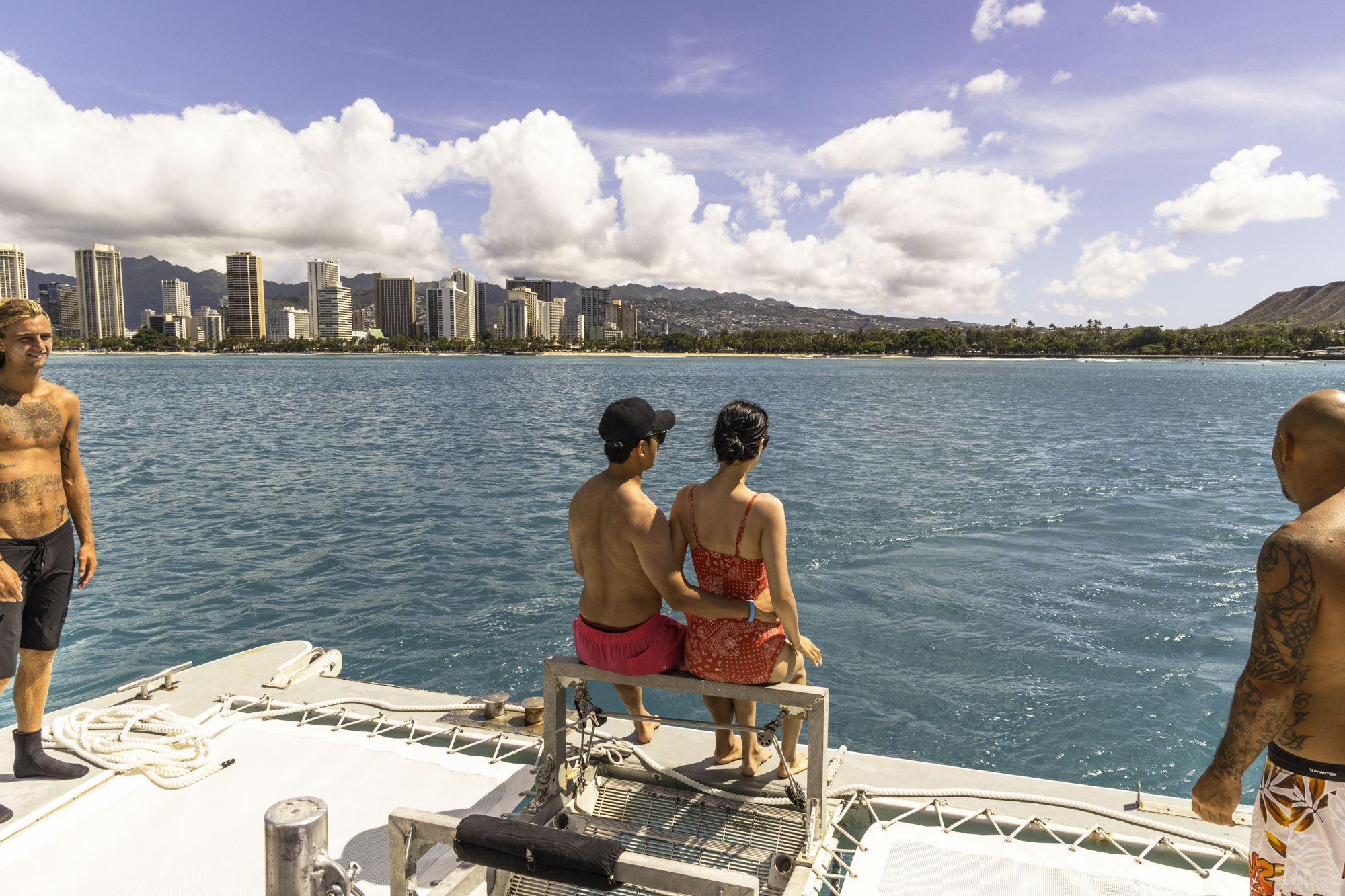 하와이 거북이 스노쿨링 다이아몬드헤드 배경으로 커플사진