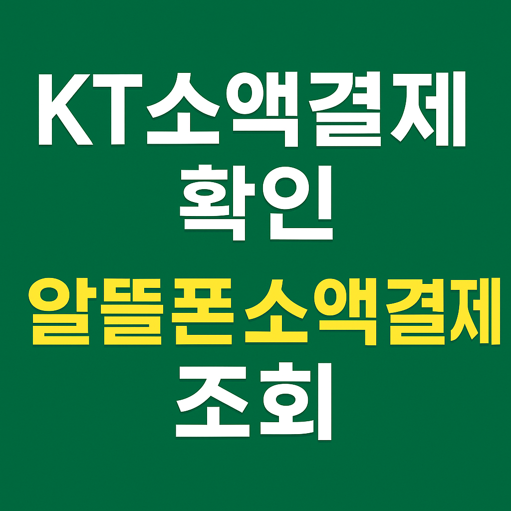 KT소액결제 확인 + 알뜰폰 소액결제 조회