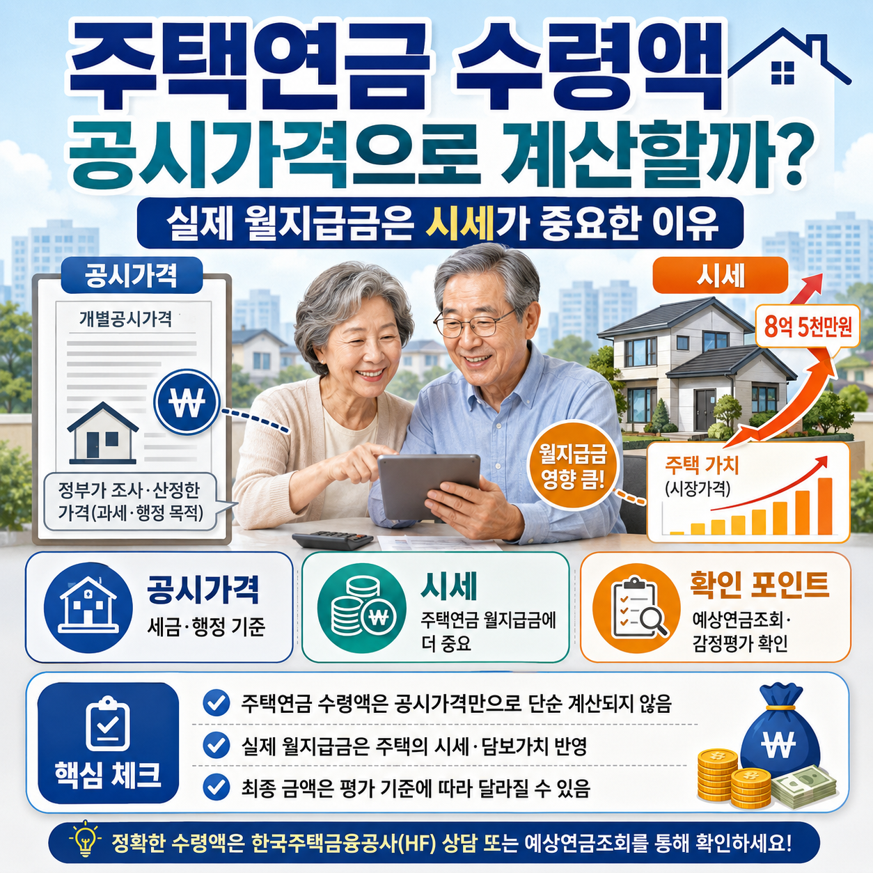 주택연금 수령액 공시가격으로 계산할까? 실제 월지급금은 시세가 중요한 이유