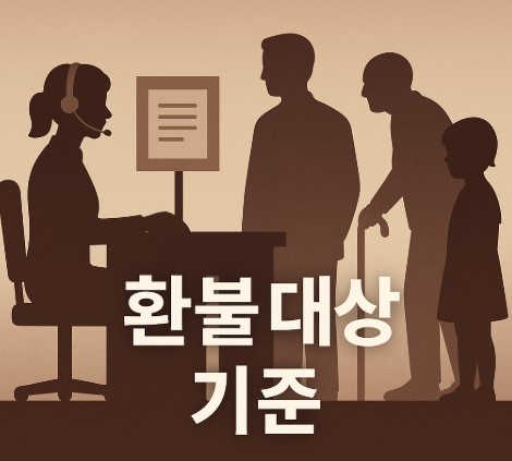 연령 및 조건별 환불 대상 기준