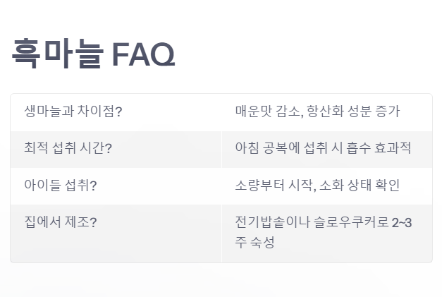 흑마늘 효능관련 자주 묻는 질문