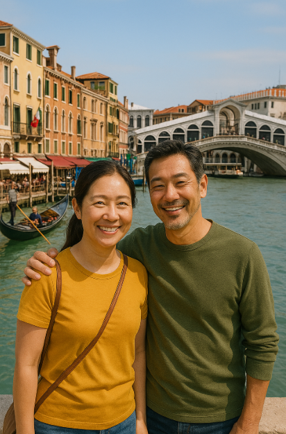 아내와 함께 이탈리아 여행 사진