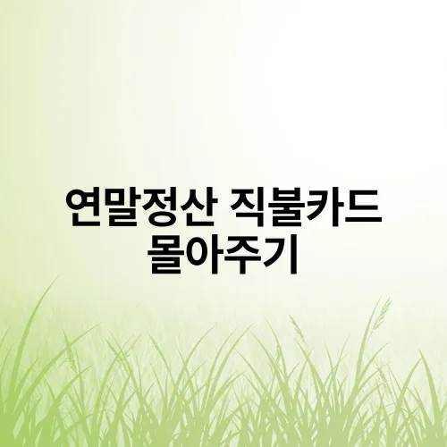 연말정산 직불카드 몰아주기
