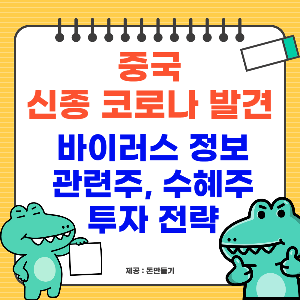 중국 신종 코로나 바이러스 정보, 관련주, 수혜주 투자 전략
