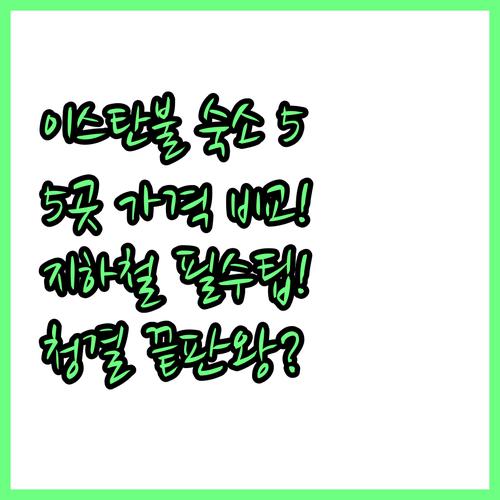 이스탄불 숙소 5곳 비교 지하철 접근..