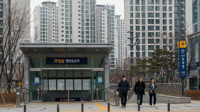 지하철역과 아파트 전경