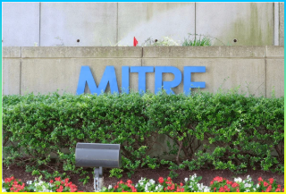 본사 건물에 있는 MITRE CORPORATION 간판