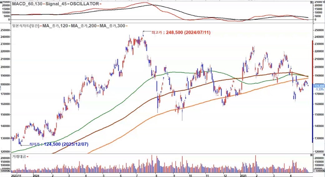 SK하이닉스 2025 일봉