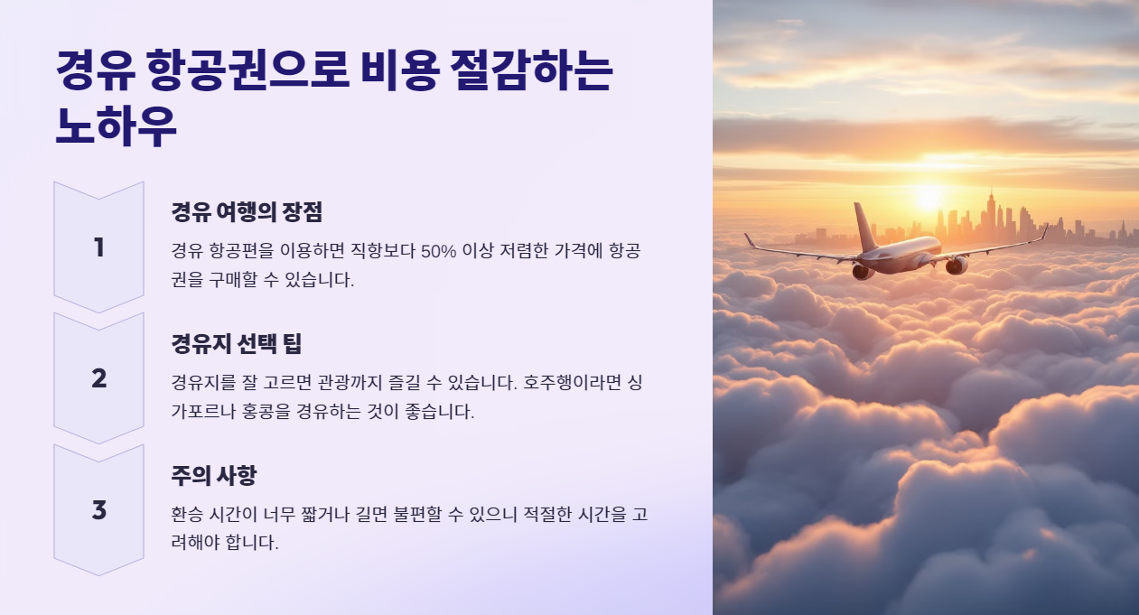경유 항공권으로 비용 절감하는 노하우