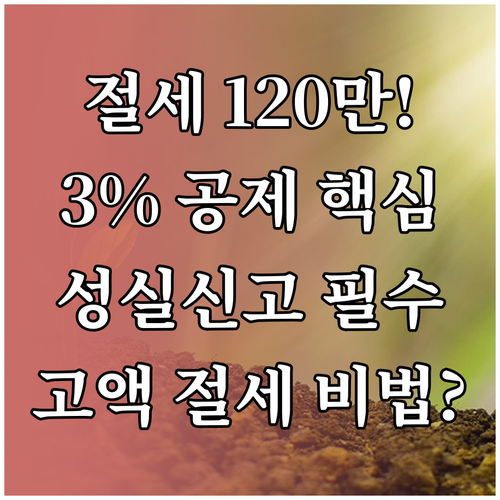 고액 절세 120만원, 성실신고확인서..
