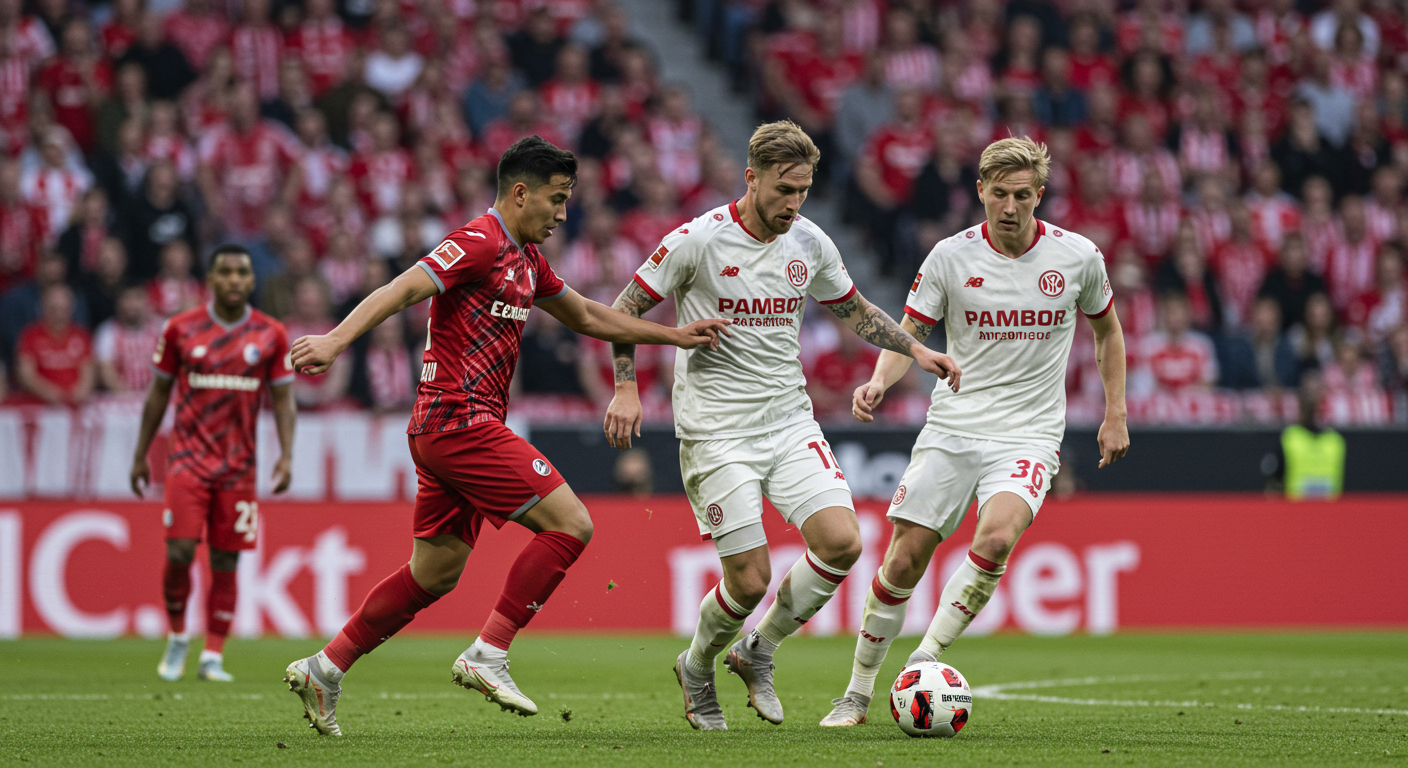 마인츠05와 sc프라이부르크의 생동감 있는 축구 경기 현장