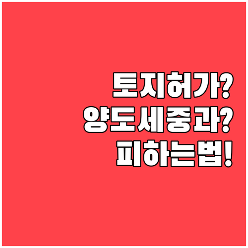 토지거래허가 신청으로 양도세 중과 피..