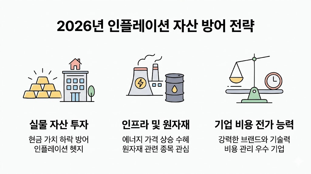 2026년 인플레이션 자산 방어 전략 인포그래픽