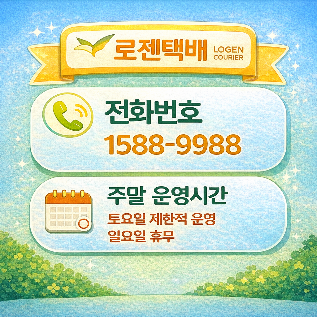 로젠택배 고객센터 전화번호 주말 운영시간