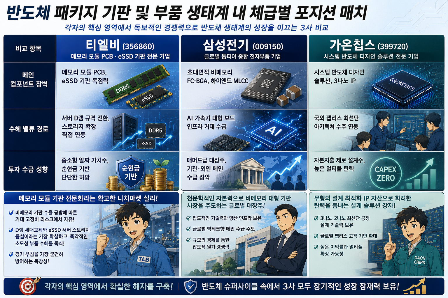 반도체 패키지 기판 및 부품 생태계 내 체급별 포지션 매치