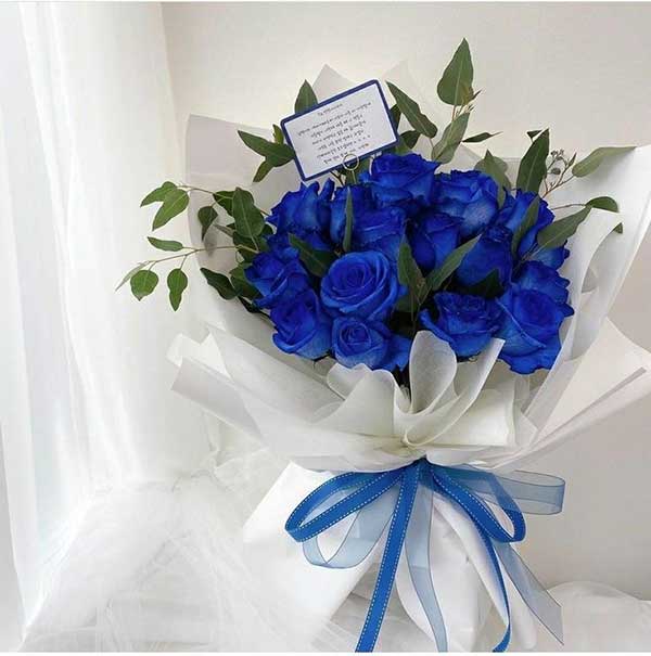 파란장미 꽃다발2