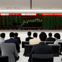 주식 차트를 보는 사람들의 모습