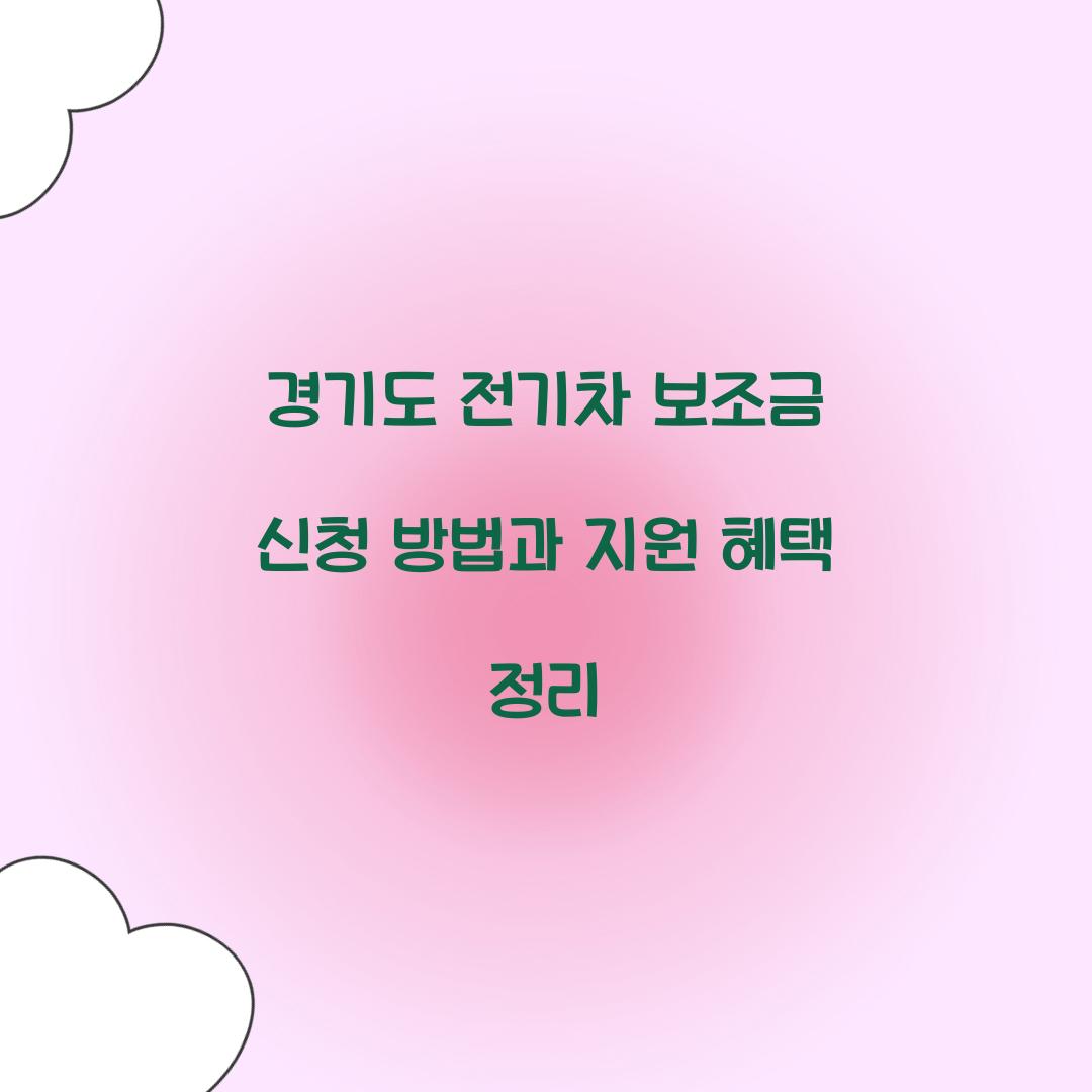 경기도 전기차 보조금