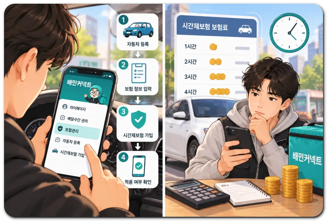 배민커넥트-자동차-시간제보험-가입