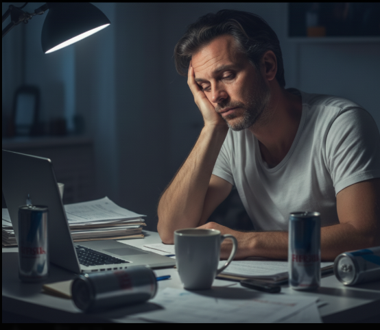 만성피로로 힘들어하는 남성