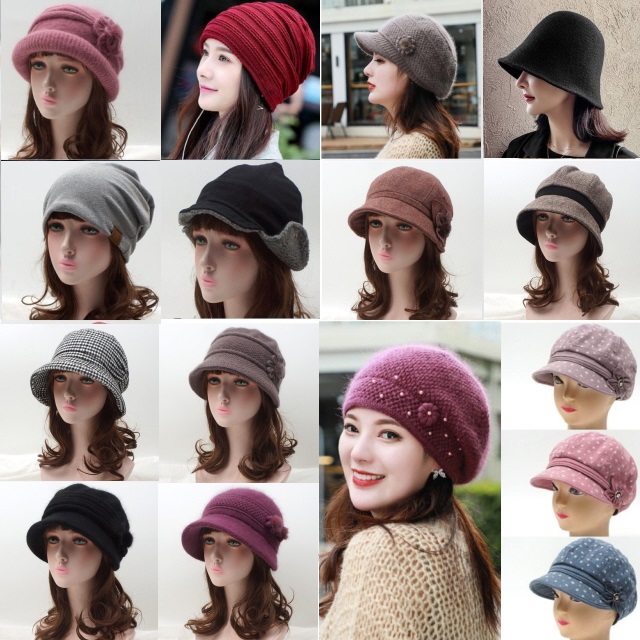 예쁜 중년 여성 모자 벙거지 엄마 할머니 모자 선물 비니 겨울 여자 모자 쇼핑몰