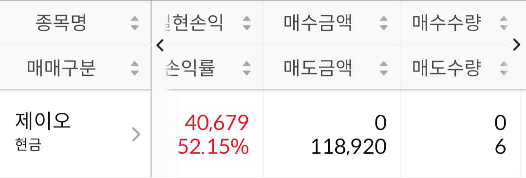 제이오 공모주 매도 계좌2