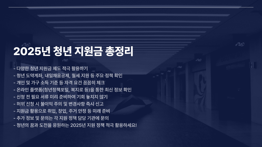 2025 청년 지원금 신청 방법 총정리! 조건 및 절차 한눈에 보기