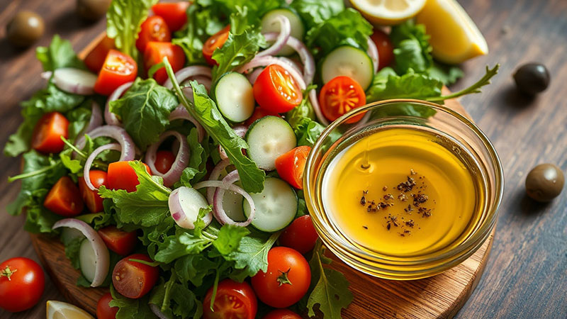 올리브 오일 드레싱으로 만드는 샐러드 이미지
