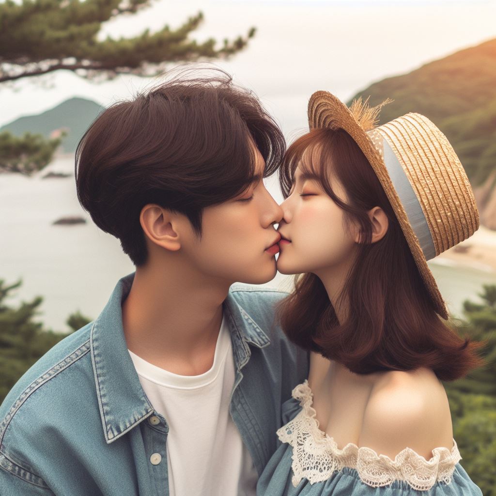 키스하고 있는 연인