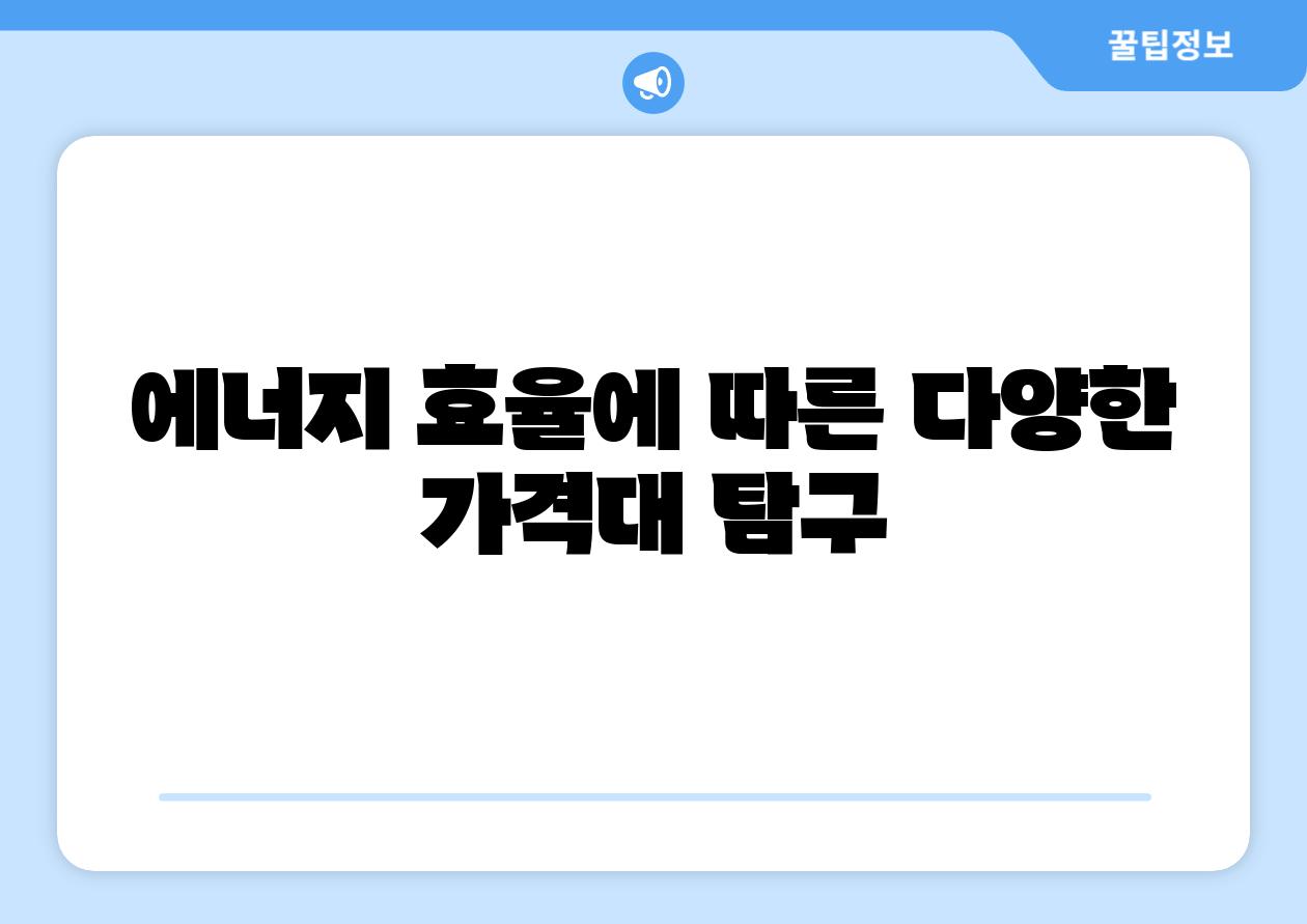 에너지 효율에 따른 다양한 가격대 탐구