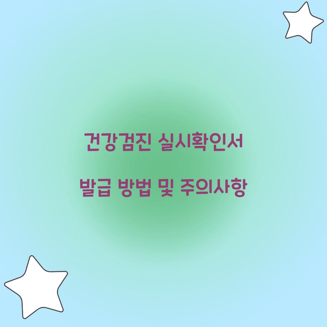 건강검진 실시확인서
