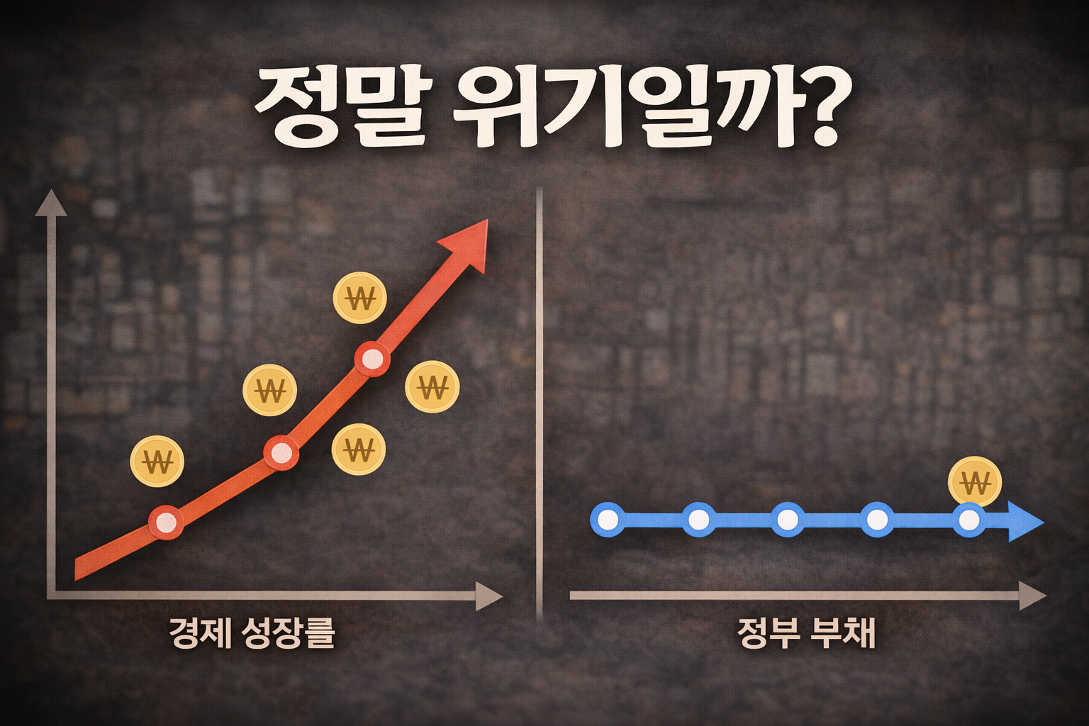 경제 성장률과 정부 부채 대비 이미지