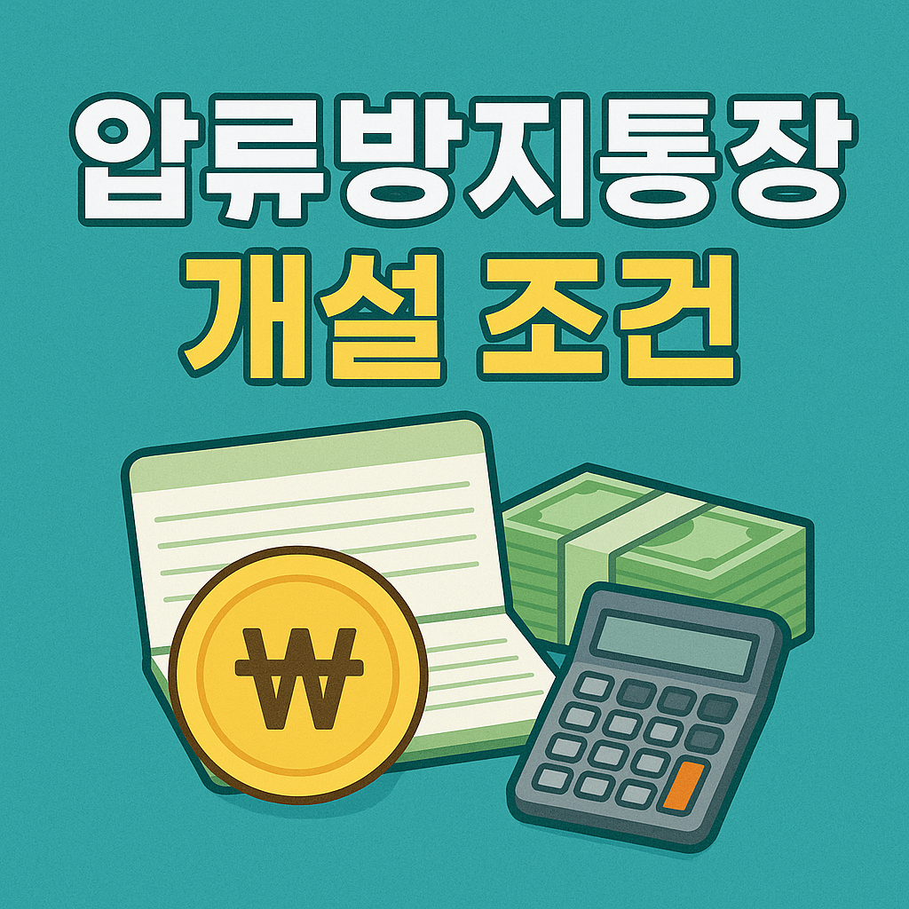 압류방지통장 개설 조건