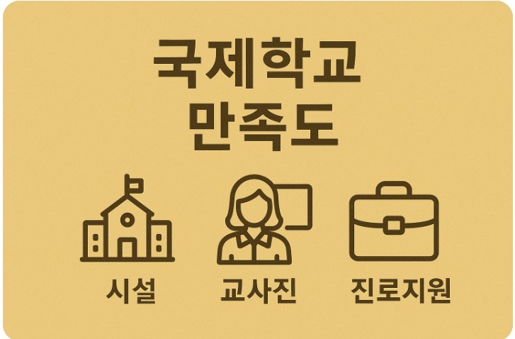국제학교 만족도 시설, 교사진, 진로지원 관련