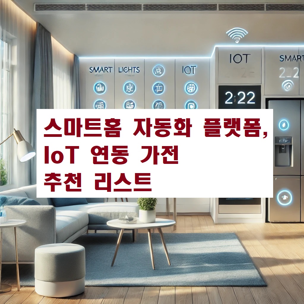 스마트홈 자동화 플랫폼, IoT 연동 가전 추천 리스트