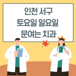 인천 서구 토요일 일요일 치과 진료 병원 리스트