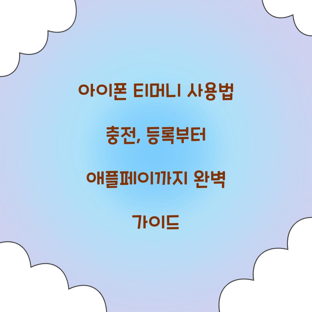 아이폰 티머니 사용법 충전