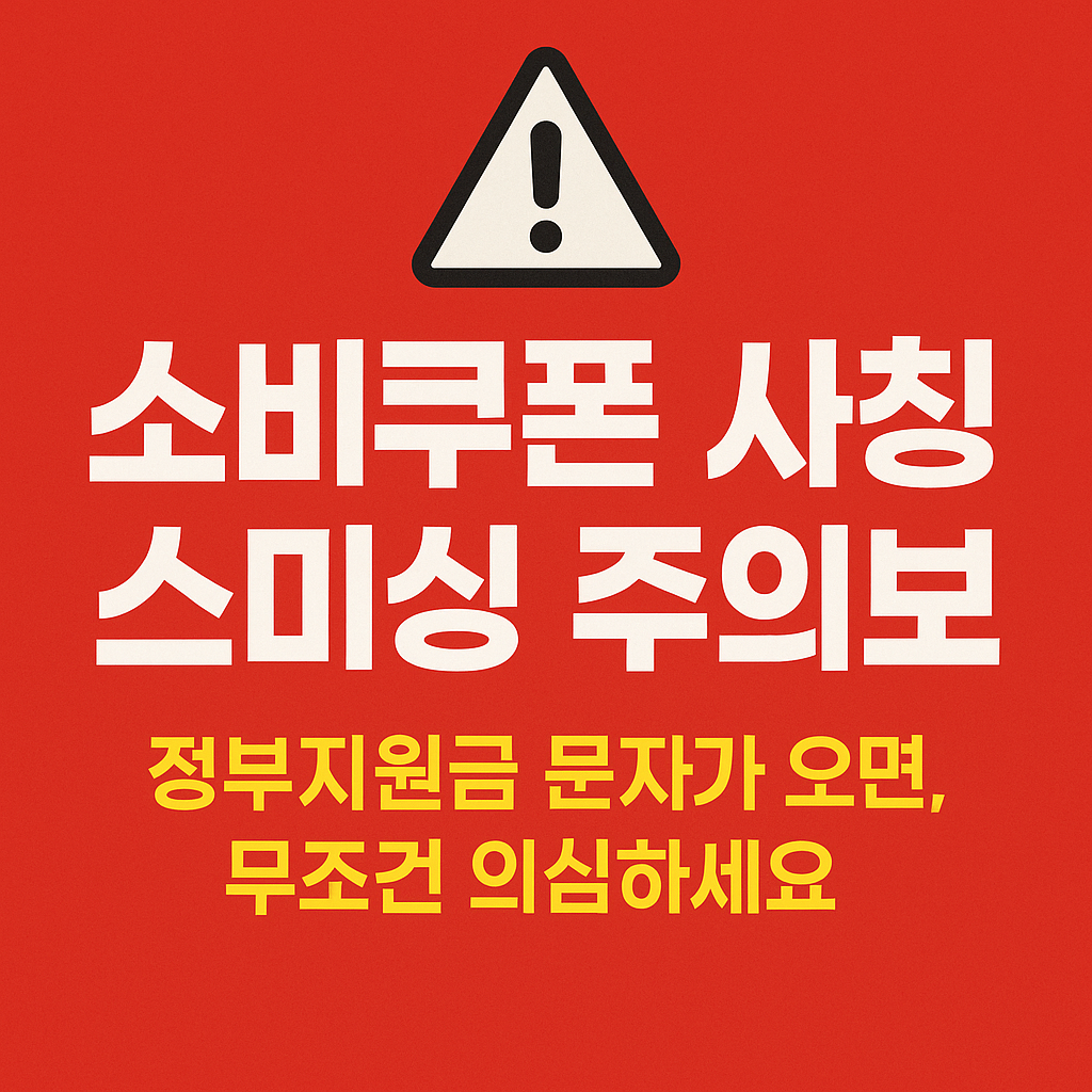 2025 소비쿠폰 사칭 스미싱 주의보!