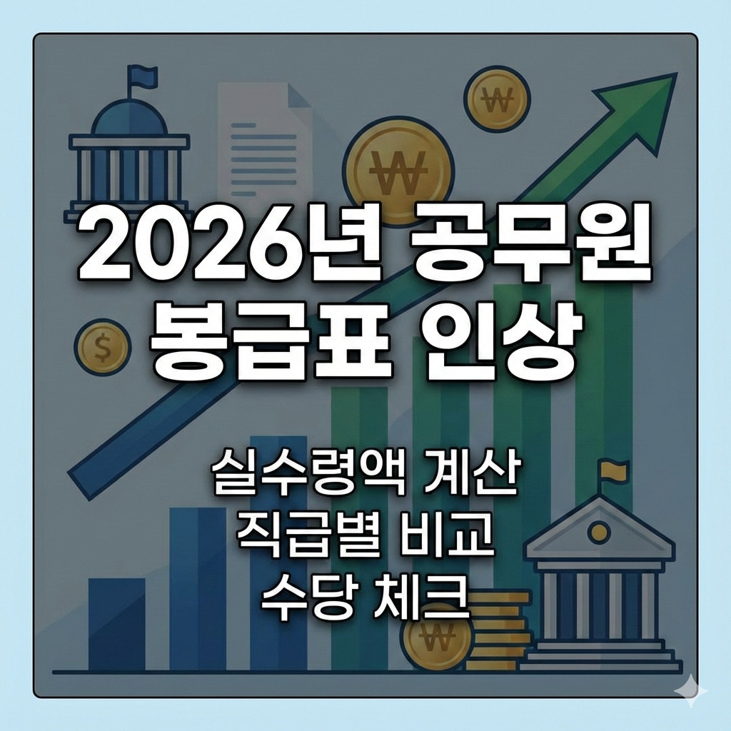 2026년 공무원 봉급표 인상 확정? 공공임금 흐름과 내 월급 변화