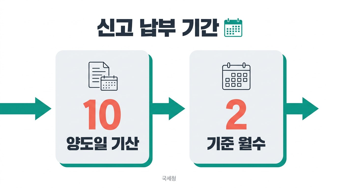 농지 양도소득세 계산기 신고 납부 기간