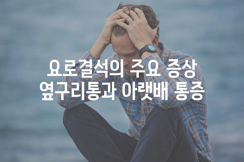 요로결석의 주요 증상 옆구리통과 아랫배 통증