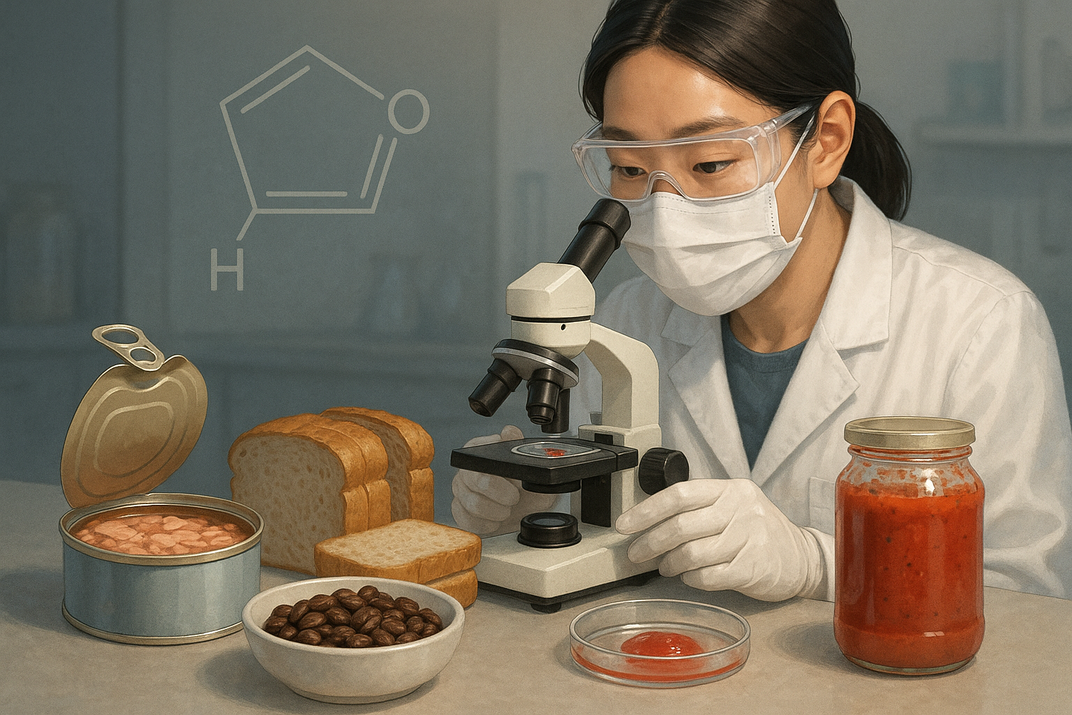 퓨란에 대해 연구하는 연구자 일러스트