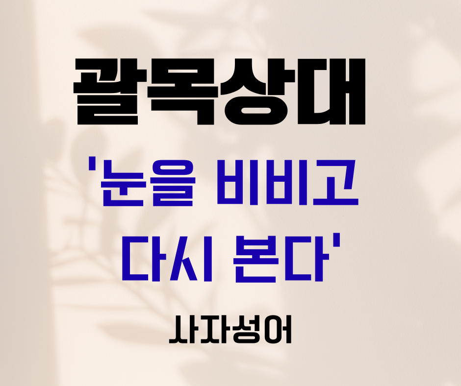 괄목상대 뜻과 유래를 정리한 이미지, 사자성어 속담, 비슷한 뜻을 풀이한 말맛연구소 시리즈 대표 썸네일