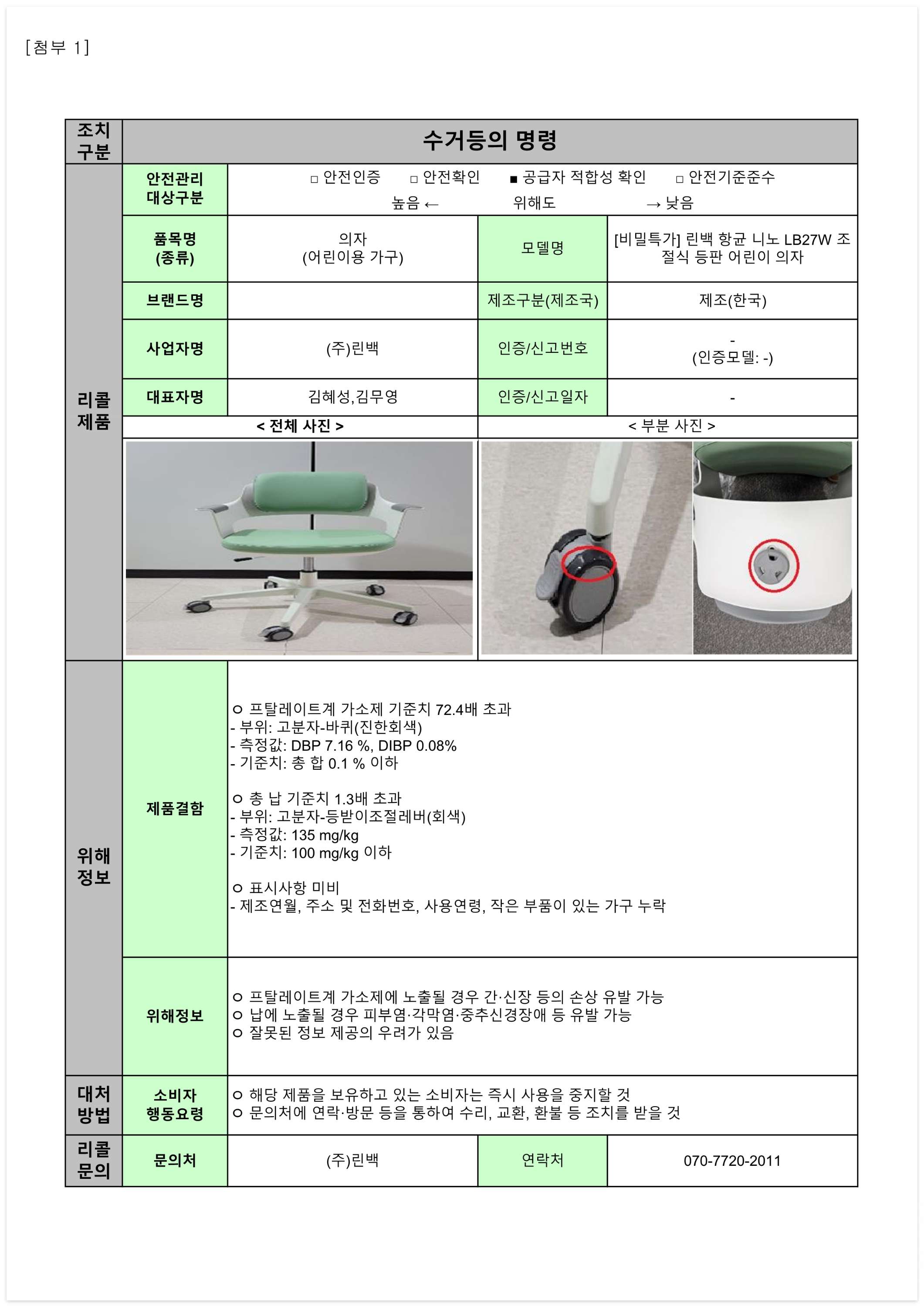 학용품완구리콜