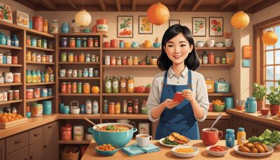 상품·공간스토리텔러가 소비자에게 홍보를 하고 있다