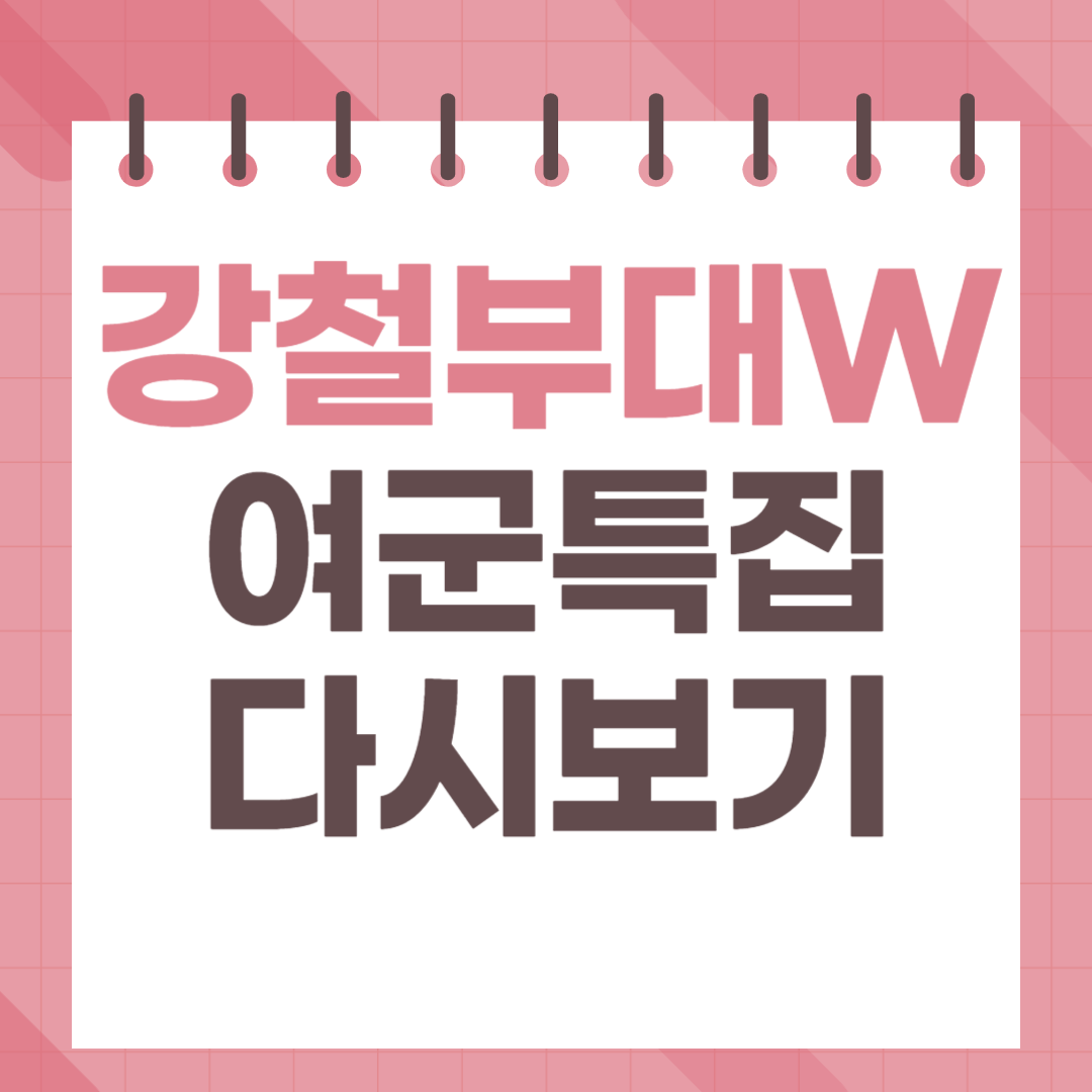 강철부대W 여군특집 재방송 무료 다시보기