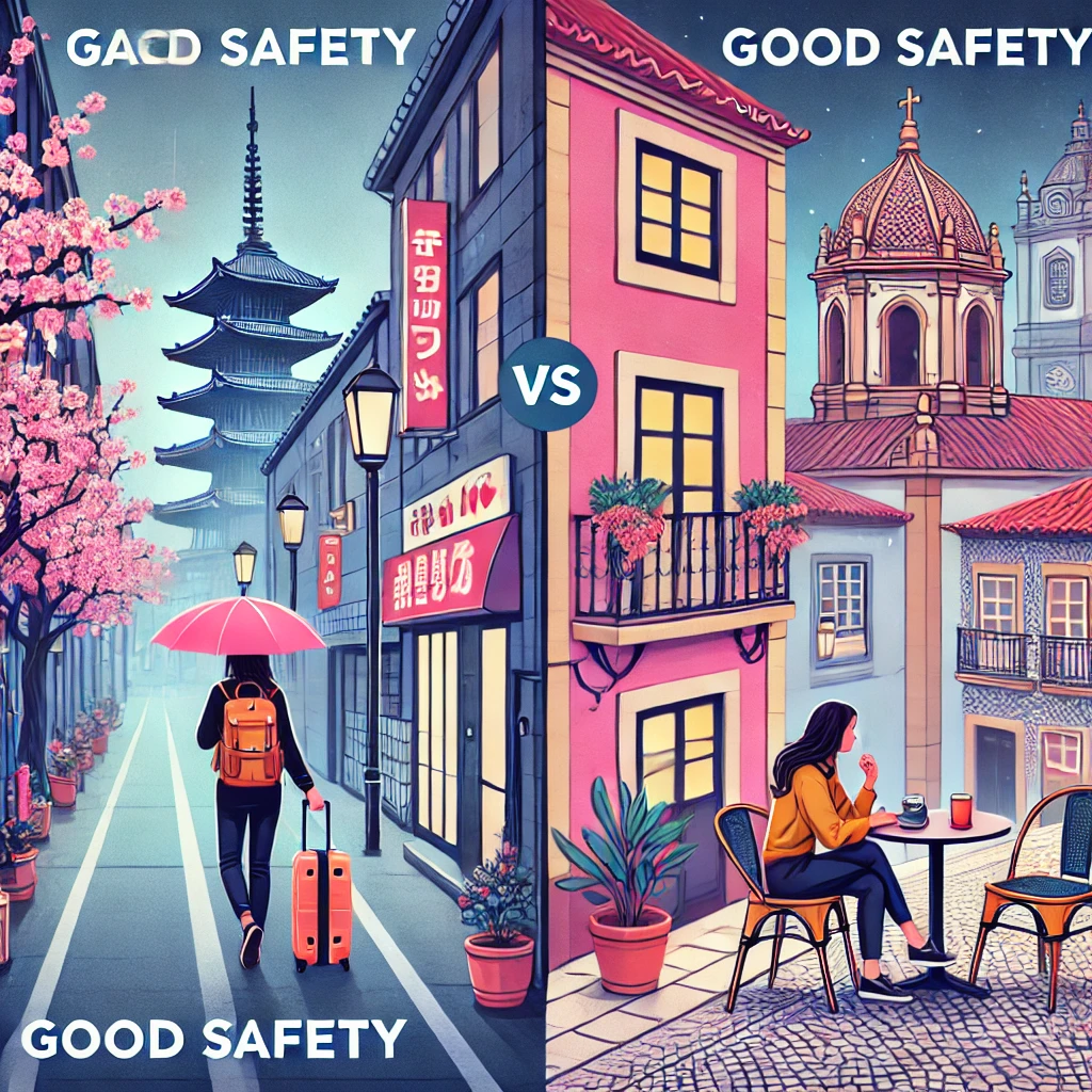 밤에 돌아다녀도 안전한 일본과 포르투갈