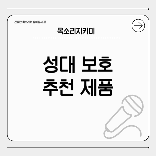 성대 보호를 위한 추천 제품 BEST 5