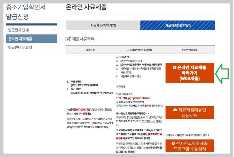 중소기업, 소상공인 확인서 발급 방법